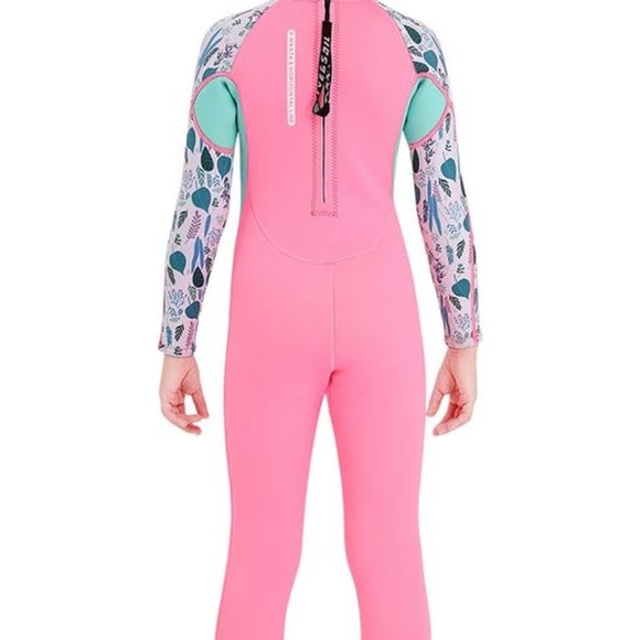 Kids Wetsuit Full Body Neoprene Thermal Swimsuit 2.5MM, Long Sleeve, Toddler - Picture 3 of 6